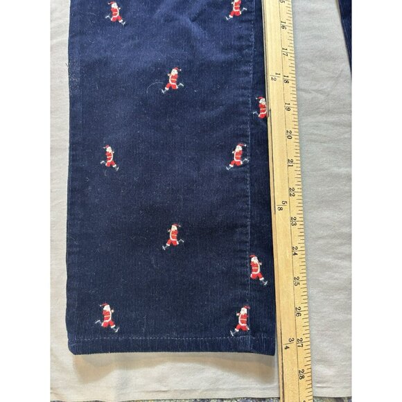 Talbots Stretch Corduroy Womens Straight Leg Pants Santa Print Running Sz 12P - Picture 4 of 7